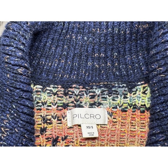 Anthropologie Pilcro Polo Camp Sweater Shirt Size XS/S Colorful Knit Relaxed Fit - Picture 10 of 16